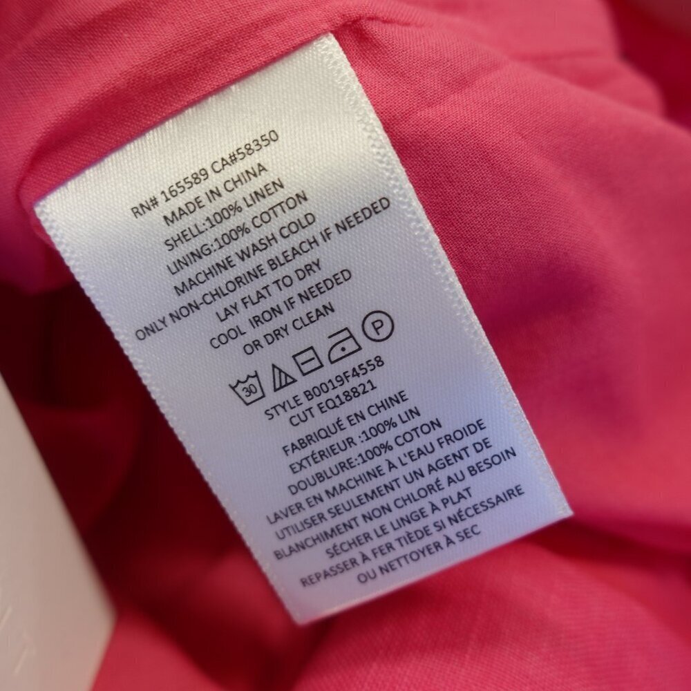Equipment Women's Sylvette Linen Short size 6 in Pink NWT - Picture 6 of 9